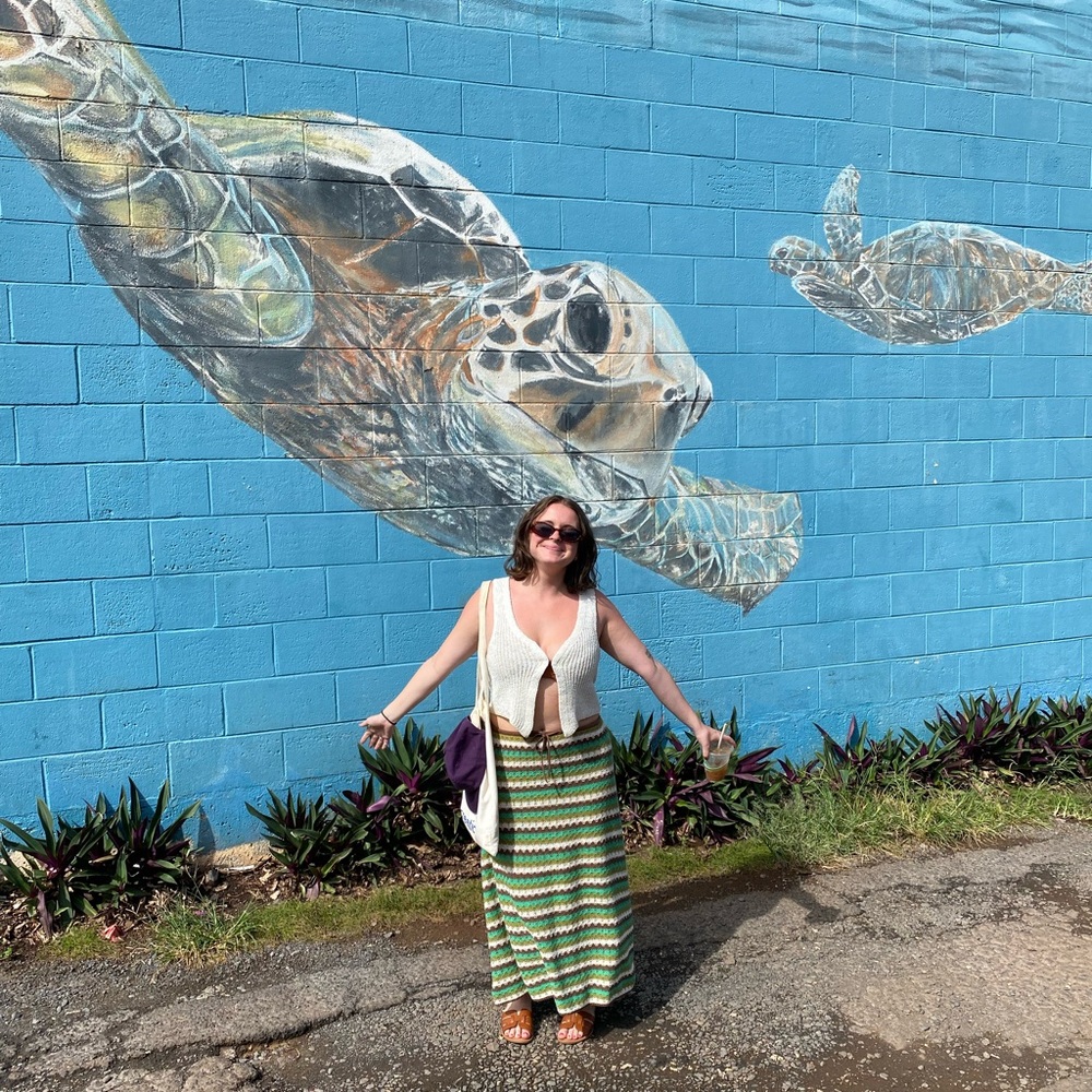 Crochet Maxi Skirt | boho beach cover up / summer | Size M | The Drop